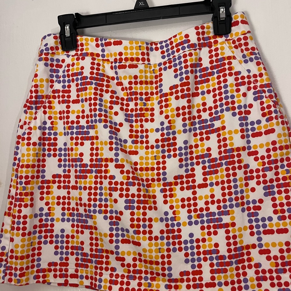 Vibrant Red and Orange Mini A-Line Skirt for Resort Wear